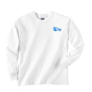 Custom Promotional Gildan Youth Ultra Cotton Long Sleeve Tee - White/Neutral
