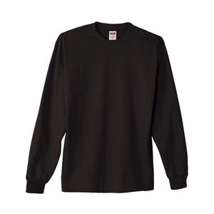 Anvil 100% Heavyweight Cotton Long Sleeve Tee - Dark/Color Black