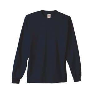 Anvil 100% Heavyweight Cotton Long Sleeve Tee - Dark/Color Blue, Navy