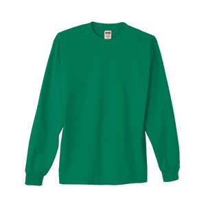 Anvil 100% Heavyweight Cotton Long Sleeve Tee - Dark/Color Green, Kelly