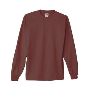 Anvil 100% Heavyweight Cotton Long Sleeve Tee - Dark/Color Red, Independence