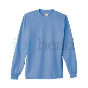 Anvil 100% Heavyweight Cotton Long Sleeve Tee - Dark/Color Blue, River