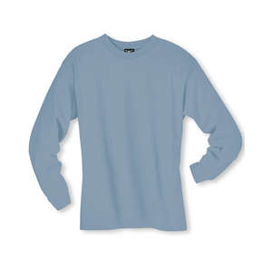 Hanes Long Sleeve Beefy-T - Dark/Color Blue, Stonewashed