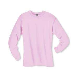 Hanes Long Sleeve Beefy-T - Dark/Color Pink, Pale