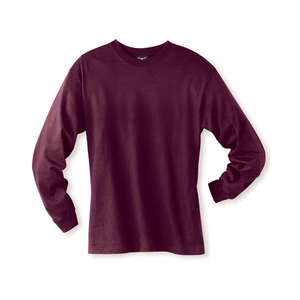 Hanes Long Sleeve Beefy-T - Dark/Color Maroon