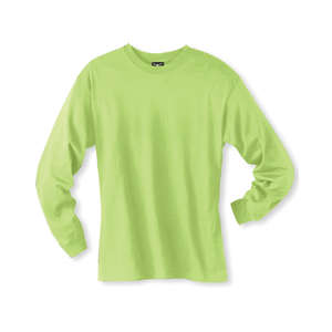 Hanes Long Sleeve Beefy-T - Dark/Color Green, Lime