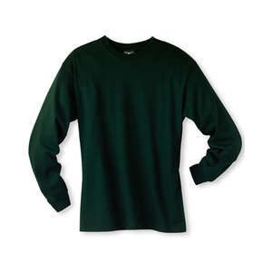 Hanes Long Sleeve Beefy-T - Dark/Color Green, Deep Forest