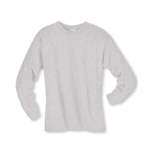 Hanes Long Sleeve Beefy-T - Light/Heather Steel, Light