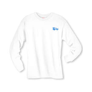 Custom Promotional Hanes Long Sleeve Beefy-T - White/Neutral