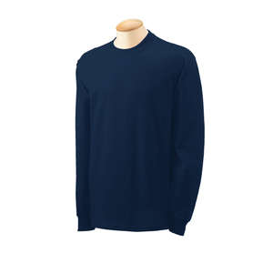 Gildan Heavyweight Cotton Long Sleeve Tee - Dark/Color Blue, Navy
