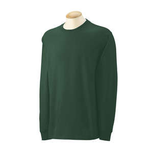Gildan Heavyweight Cotton Long Sleeve Tee - Dark/Color Green, Forest