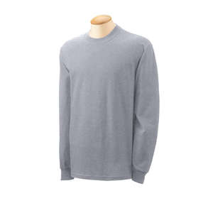 Gildan Heavyweight Cotton Long Sleeve Tee - Light/Heather Gray, Sport