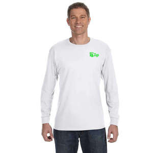 Custom Promotional Gildan Heavyweight Cotton Long Sleeve Tee - White/Neutral