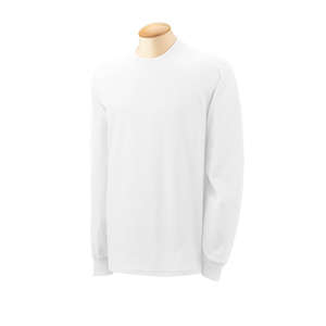Gildan Heavyweight Cotton Long Sleeve Tee - White/Neutral White