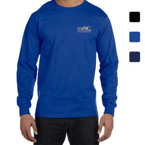 Custom Promotional Hanes Heavyweight Cotton Long Sleeve Tee - Dark/Color