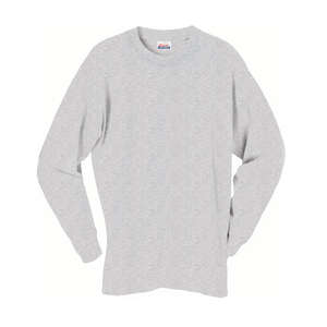 Hanes Heavyweight Cotton Long Sleeve Tee - Light/Heather Steel, Light