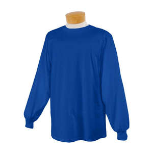 Jerzees Heavyweight Cotton Long Sleeve Tee - Dark/Color Blue, Royal