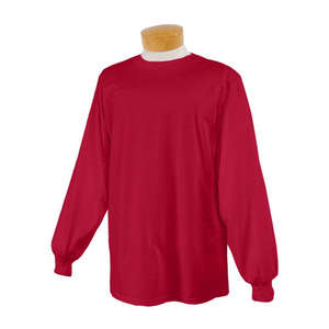 Jerzees Heavyweight Cotton Long Sleeve Tee - Dark/Color Red, True