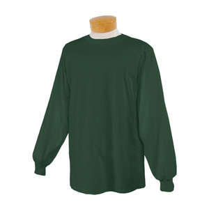 Jerzees Heavyweight Cotton Long Sleeve Tee - Dark/Color Green, Forest