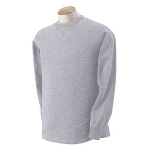 Fruit of the Loom Heavy Cotton Long Sleeve Tee - Light/Heather Gray, Heathered Athletic