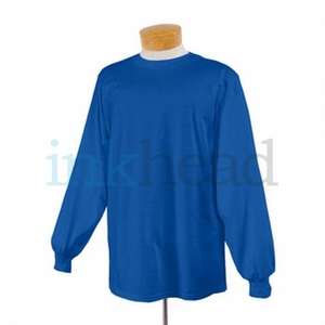 Jerzees Youth 50/50 Long Sleeve Tee - Dark/Color Blue, Royal