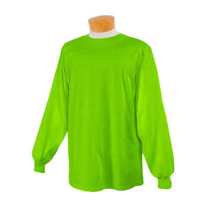 Jerzees 50/50 Long Sleeve Tee - Dark/Color Green, Safety