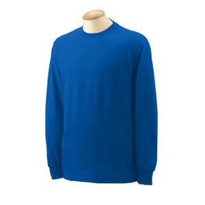Gildan Ultra Blend Long Sleeve Tee - Dark/Color Blue, Royal