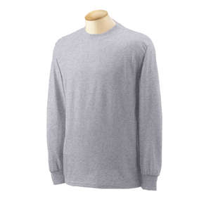 Gildan Ultra Blend Long Sleeve Tee - Light/Heather Gray, Ash