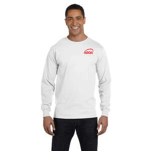 Custom Promotional Gildan Ultra Blend Long Sleeve Tee - White/Neutral