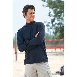 Custom Promotional Anvil Cotton Deluxe Mock Turtleneck - Dark/Color