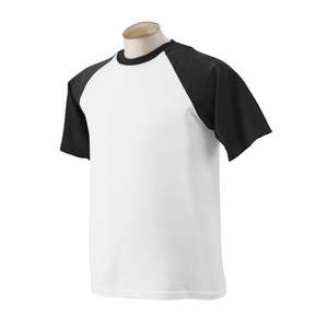 Jerzees 50/50 Contrast Raglan Sleeve Tee - Dark/All White/Black