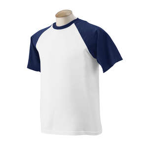 Jerzees 50/50 Contrast Raglan Sleeve Tee - Dark/All White/Blue, Navy