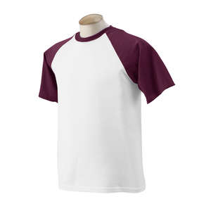 Jerzees 50/50 Contrast Raglan Sleeve Tee - Dark/All White/Maroon