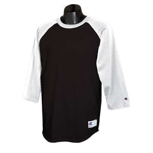 Champion Tagless Raglan Baseball Jersey - Dark/All Black/White