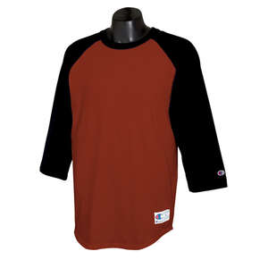 Champion Tagless Raglan Baseball Jersey - Dark/All Scarlet/Black