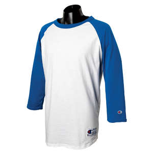 Champion Tagless Raglan Baseball Jersey - Dark/All White/Blue, Team