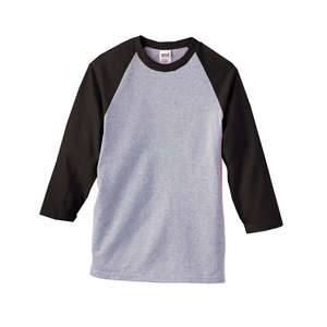 Anvil 3/4-Length Raglan Sleeve Baseball Tee - Light/Heather Gray, Heathered/Black