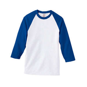 Anvil 3/4-Length Raglan Sleeve Baseball Tee - White/Neutral White/Blue, Royal