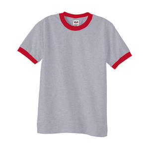 Anvil Ringer Tee - Light/Heather Gray, Heathered/Red