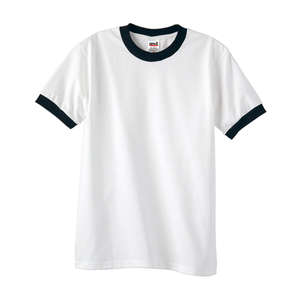 Anvil Youth Ringer Tee - White/Neutral White/Black