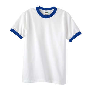 Anvil Youth Ringer Tee - White/Neutral White/Blue, Royal