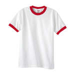 Custom Ringer T-Shirts - Anvil Youth Ringer Tee - White/Neutral