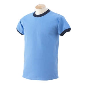 Gildan Cotton Ringer Tee - Dark/Color Blue, Carolina/Blue, Navy