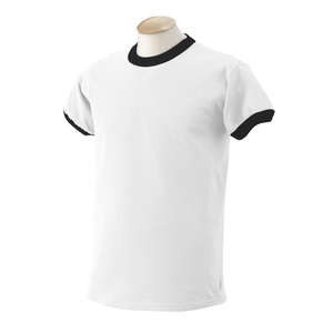 Gildan Cotton Ringer Tee - White/Neutral