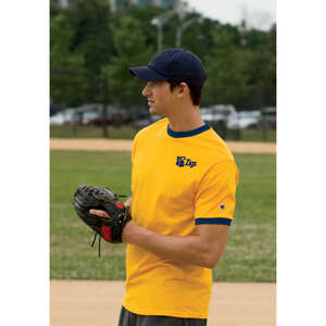 Custom Promotional Champion Tagless Ringer Tee - Dark/Color