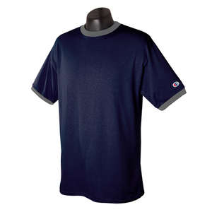 Champion Tagless Ringer Tee - Dark/Color Blue, Navy/Gray, Oxford