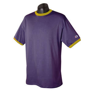Champion Tagless Ringer Tee - Dark/Color Purple/Gold