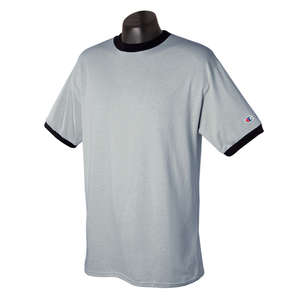 Champion Tagless Ringer Tee - Light/Heather Gray, Oxford/Black