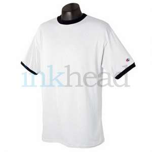 Champion Tagless Ringer Tee - White/Neutral White/Black