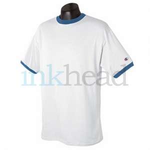 Champion Tagless Ringer Tee - White/Neutral White/Blue, Team